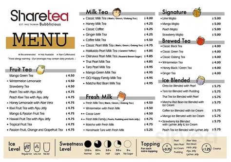 sharetea sandy springs menu